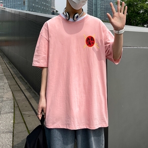 D2126P18 港风室外纯多色全棉夏季新款时尚印花大码短袖情侣款T恤图片