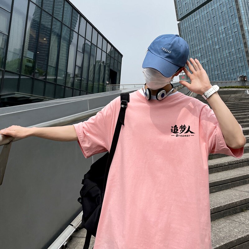 D2127P18 港风室外纯多色全棉夏季新款时尚印花大码短袖情侣款T恤图片
