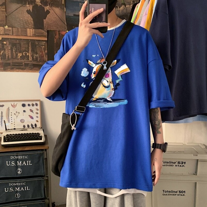T3352P25港风落肩纯棉男T春夏新款短袖仓库正常配送2022男宽松T恤,男装T恤,星座510A-6