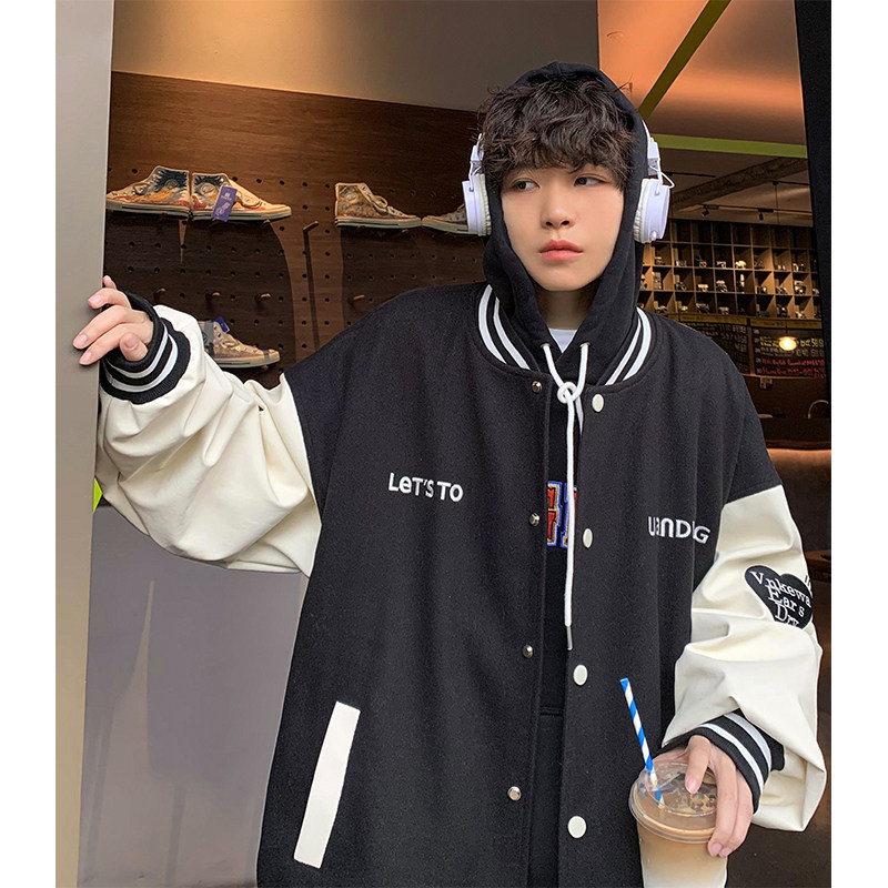 JK5235P105港风宽松夹克流行长袖棒球服流行男装情侣印花连帽夹克,男装夹克,星座510A-6
