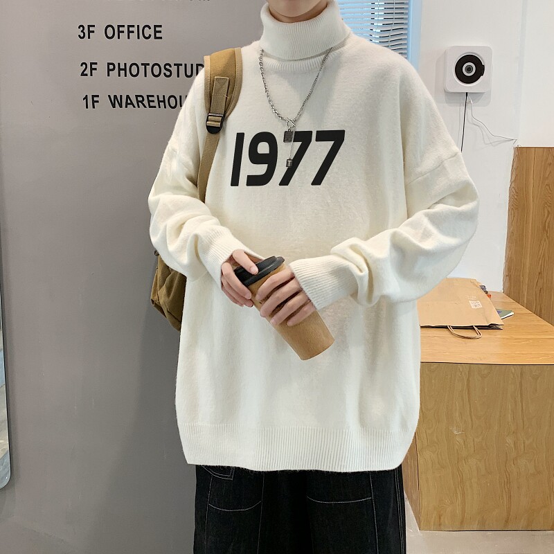 MG5444P65港风新款男生宽松长袖毛衣高领休闲线衣潮流休闲针织衫,男装针织衫/毛衣,星座510A-6
