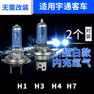 适用宇通客车逍遥剑系列C11EC12T5旅游大巴24v远近光卤素雾大灯泡