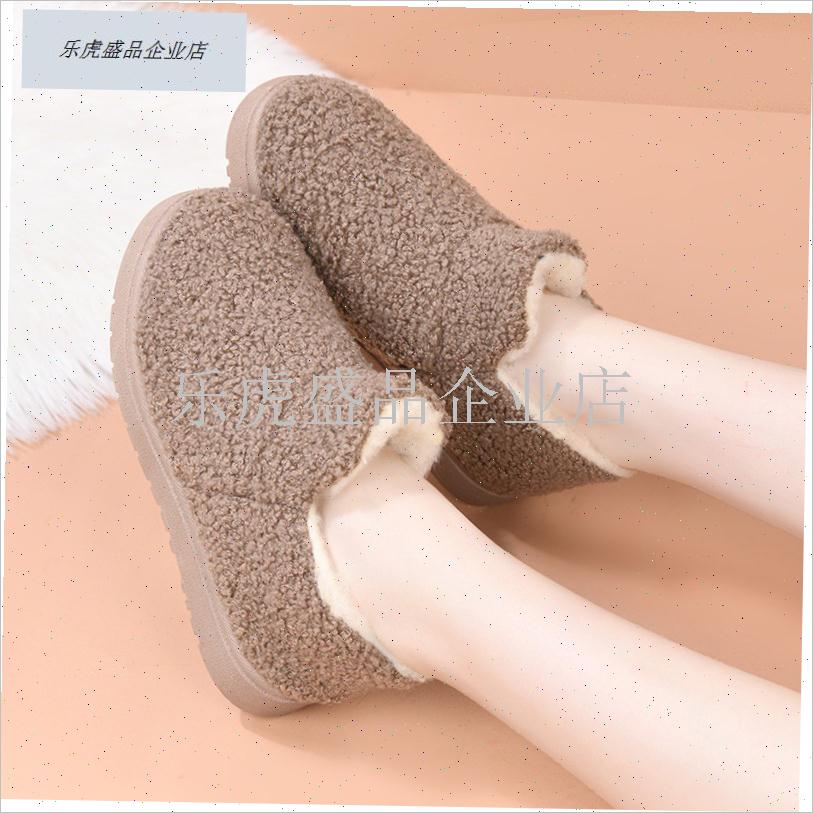 老北京棉鞋女加绒保暖妈妈棉鞋防D滑一脚蹬中老年棉靴女软底雪地.