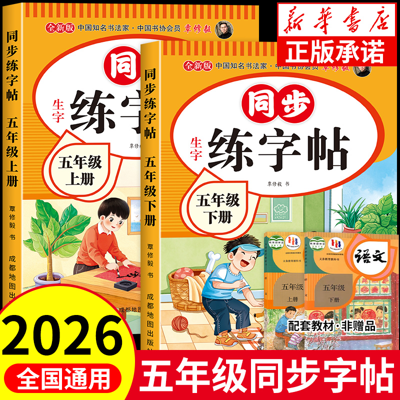 五年级上下册字帖人教版2025新版