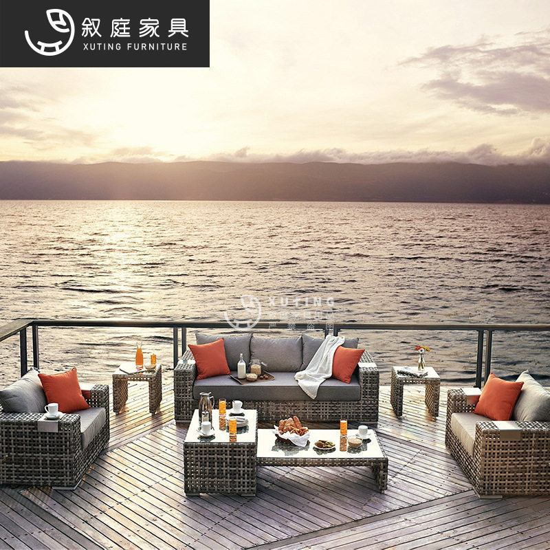 户外沙发藤编组合别墅花园阳台休闲庭院酒店露台防晒室外藤椅家具,住宅家具,户外沙发,淘宝优惠券,粉丝福利购,淘宝优惠卷