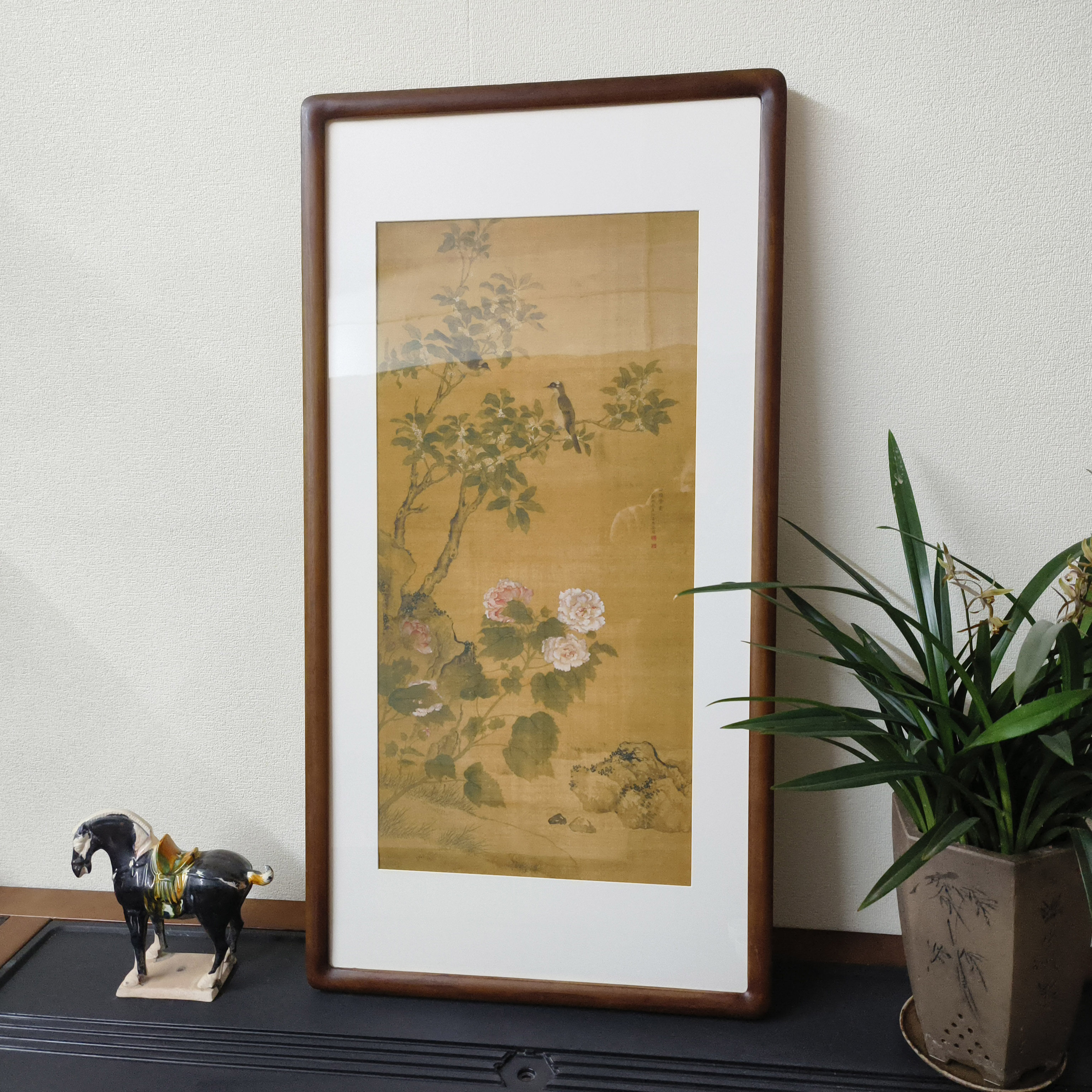 清马荃白头荣贵图花鸟挂画