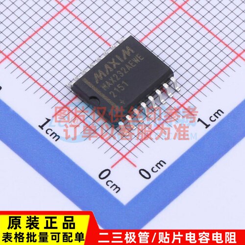 RS232芯片 MAX232AEWE+ SO-16 MAXIM(美信) 电子元件配单原装正品