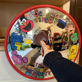 室内凸面镜广角凹凸镜diy彩绘壁挂转角镜装饰拍照神器氛围感摆件