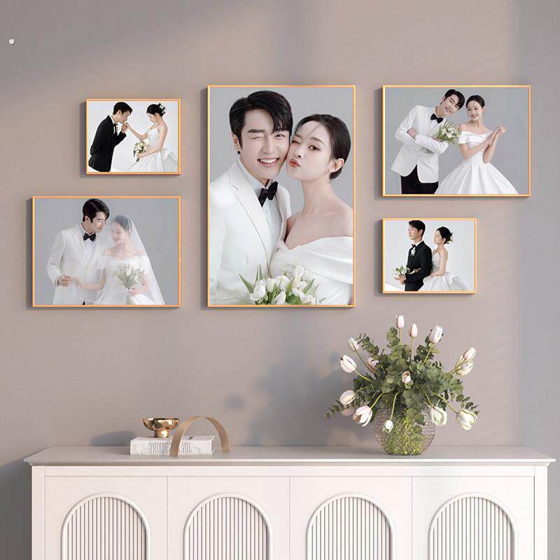 婚纱照照片墙组合相框洗相片定制打印做结婚照创意客厅挂墙不规则