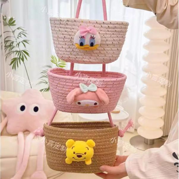 挂墙收纳篮挂筐宿舍房间置物架神器壁挂袋棉线编织墙挂式门后墙上