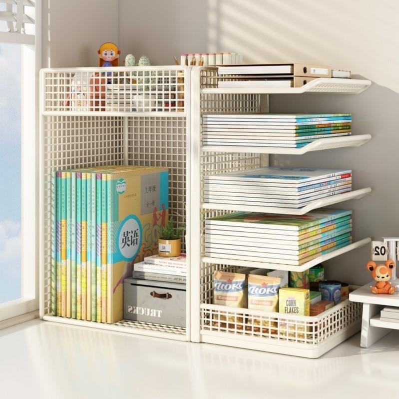 学科分类置物架桌面书架书桌书本收纳带轮可移动书立分层架