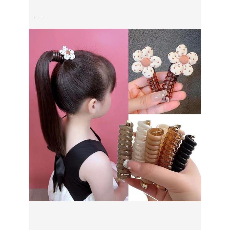 儿童编发电话线发圈女马尾头绳不伤发扎头发皮筋网红爆款店家推荐