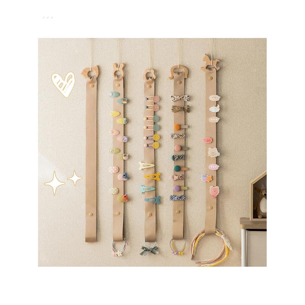 发夹收纳带壁挂儿童发饰收纳盒发箍发圈发绳女孩头饰发卡皮筋整理