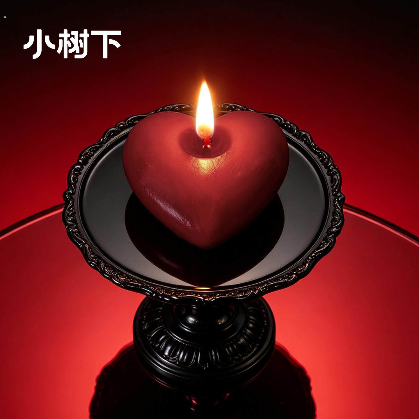小树下心形低温香薰蜡烛卧室微醺情调二人世界情侣趣味互动融蜡