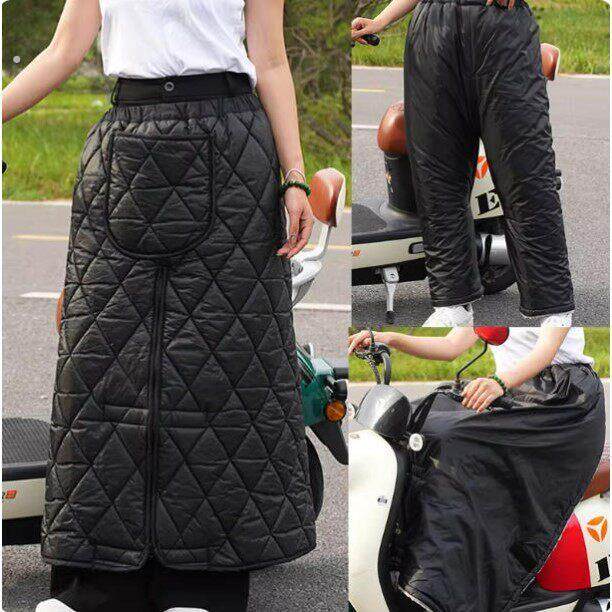 冬天骑电动机车防风围裙挡风衣半身裙护腿护膝盖加厚后座挡风被