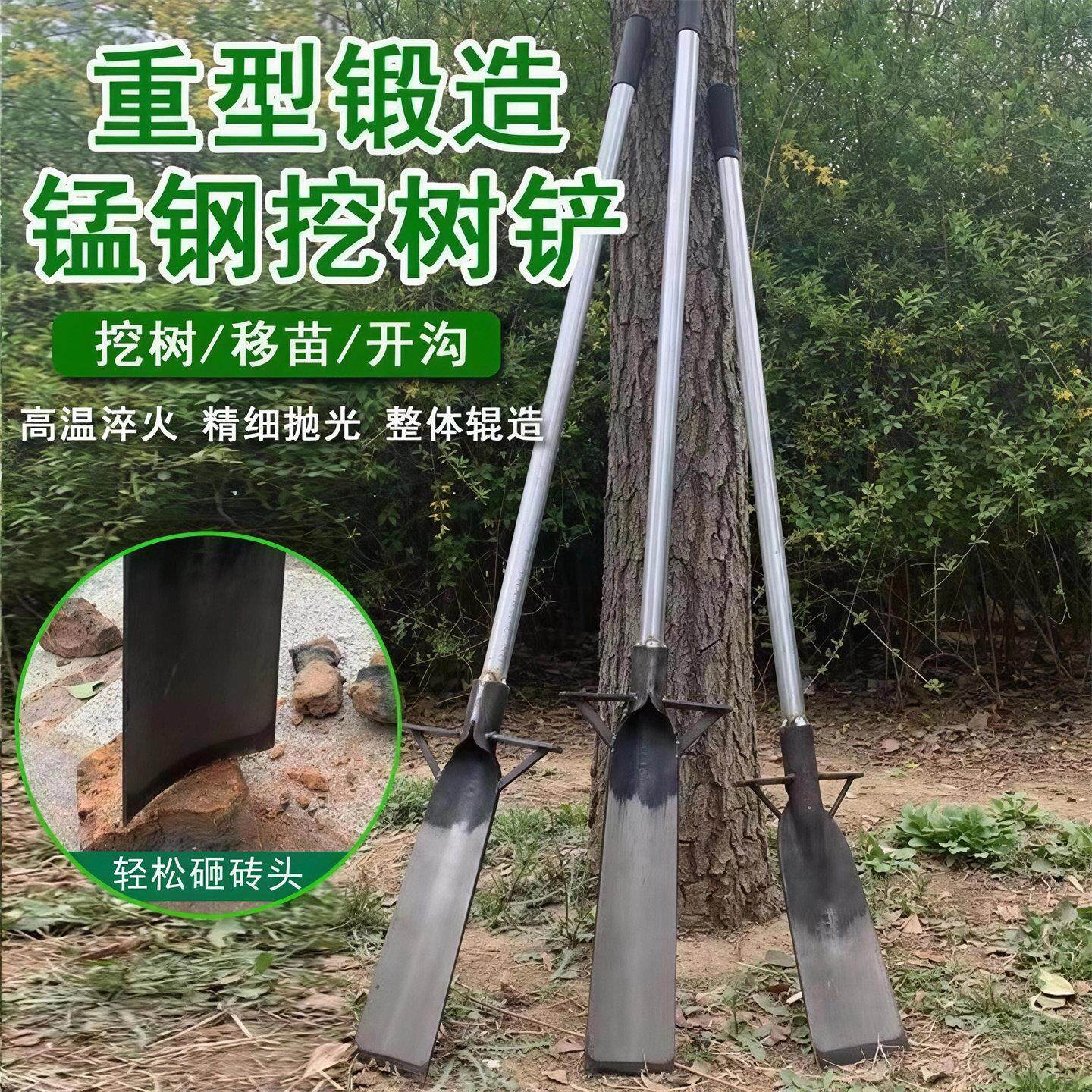 挖树铲加厚锰钢铲子农用洛阳户外神器挖笋工具铁锹挖硬土挖树树根