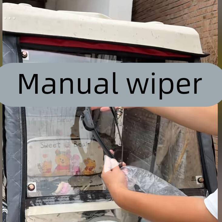 电动三轮车车棚雨棚配件手动雨刮器雨刮器三轮车雨刮器简单易安装