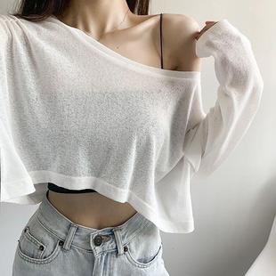 可下水大码 网纱薄款 女韩版 宽松长袖 披肩舞蹈上衣 新款 泳衣外搭罩衫