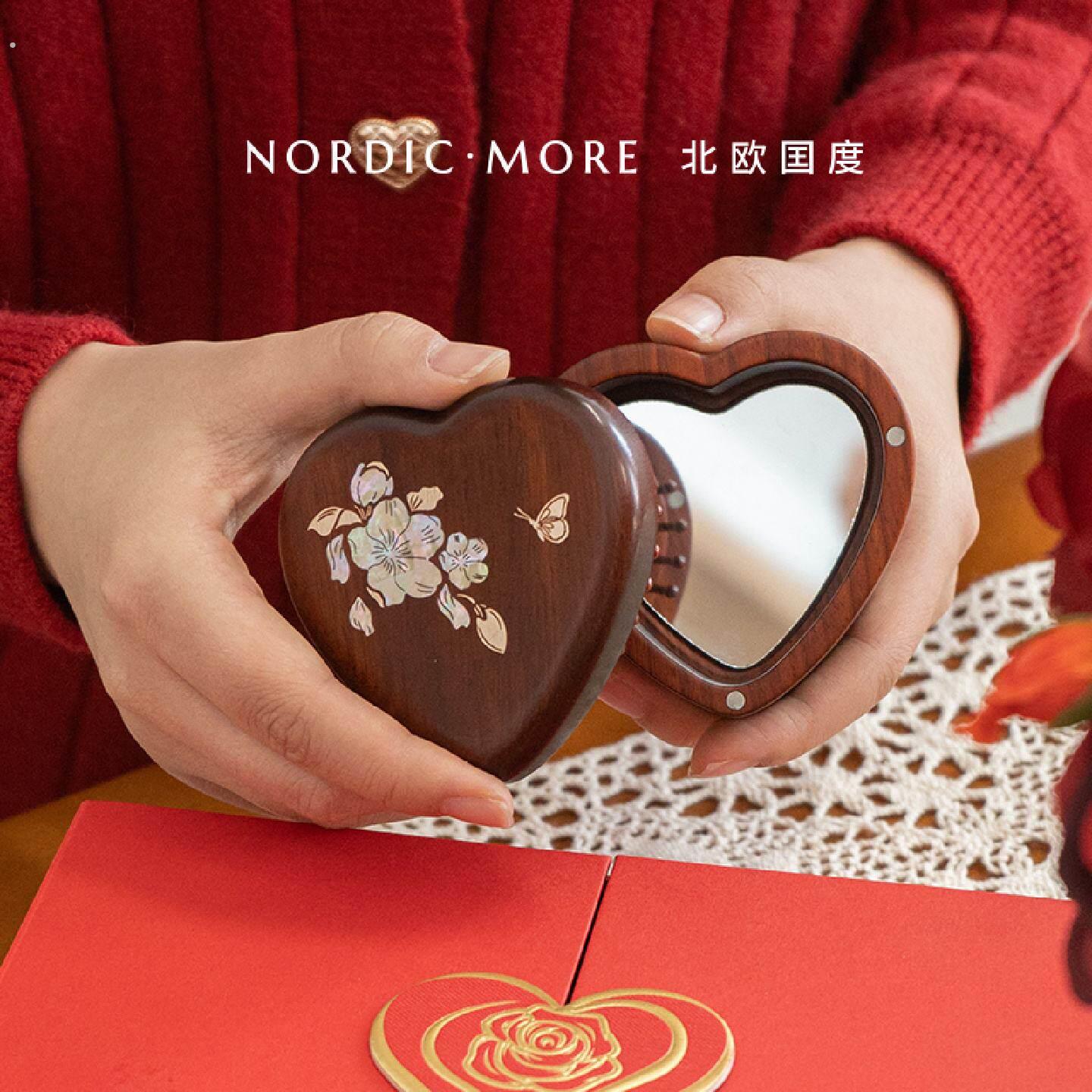 新婚结婚礼物送新娘螺钿实木质气垫梳高级实用订婚伴手礼生日礼物