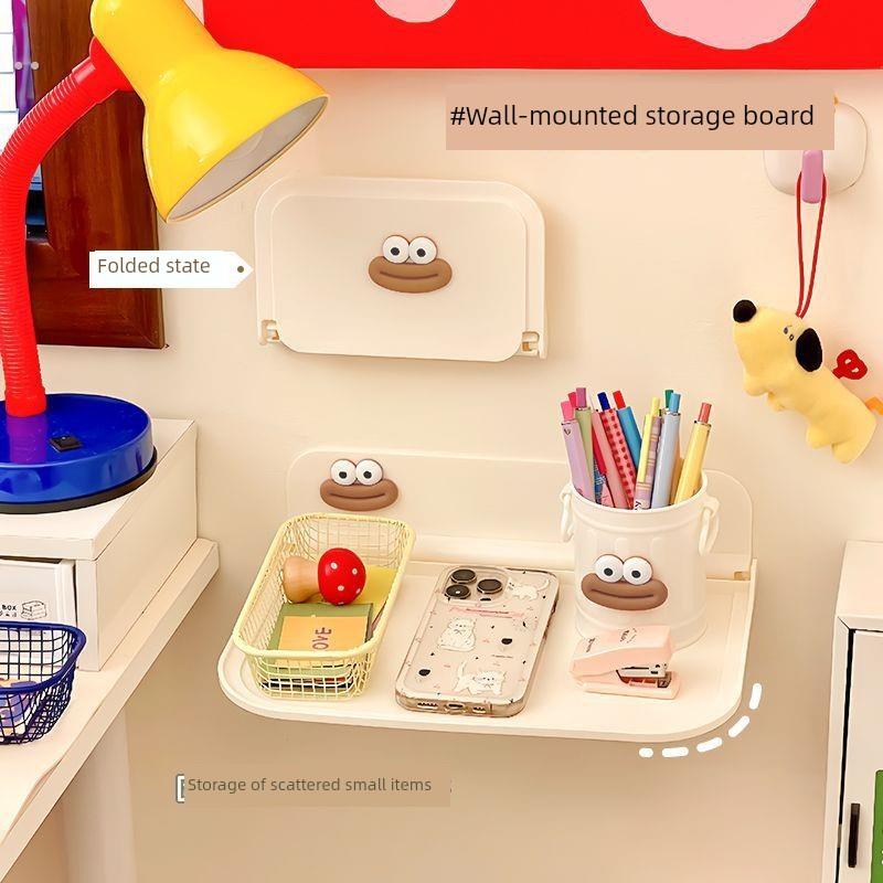 床头收纳架壁挂折叠板浴室卫生间置物壁挂免打孔上下铺放手机