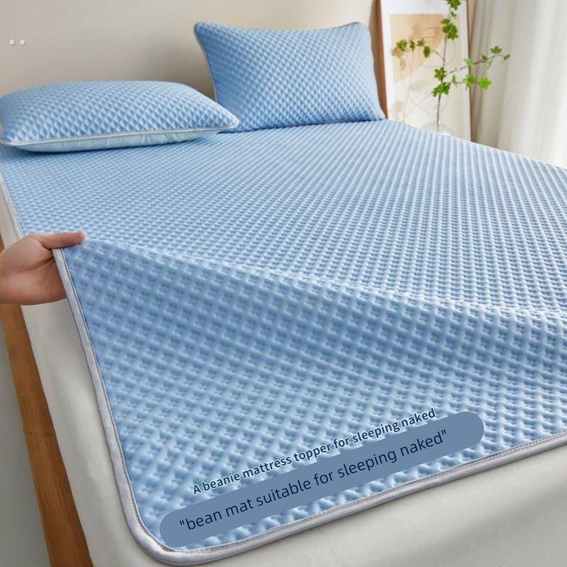 夏季豆豆凉感冰丝席床垫子床护垫学生宿舍纯色床褥垫可机洗可水洗