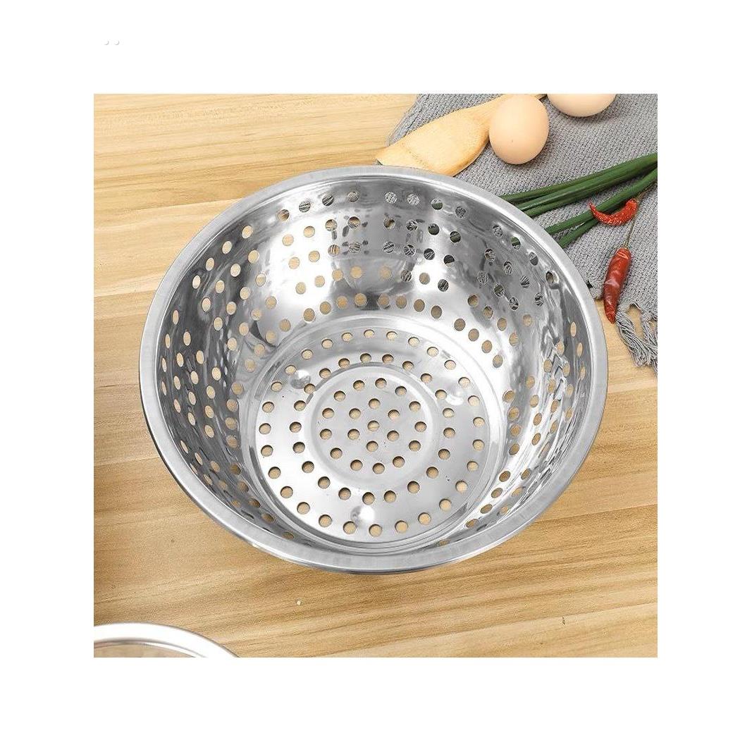 加厚304食品级不锈钢盆商用洗菜漏盆特大号漏盆大孔滤水盆沥水盆