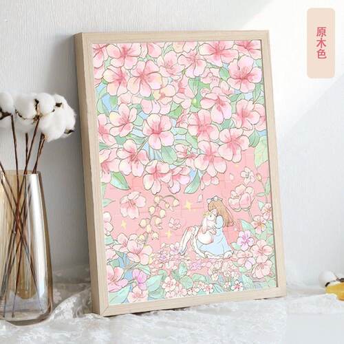 拼图相框420×297木质平图适合纸居良品500片实木保护框可挂墙