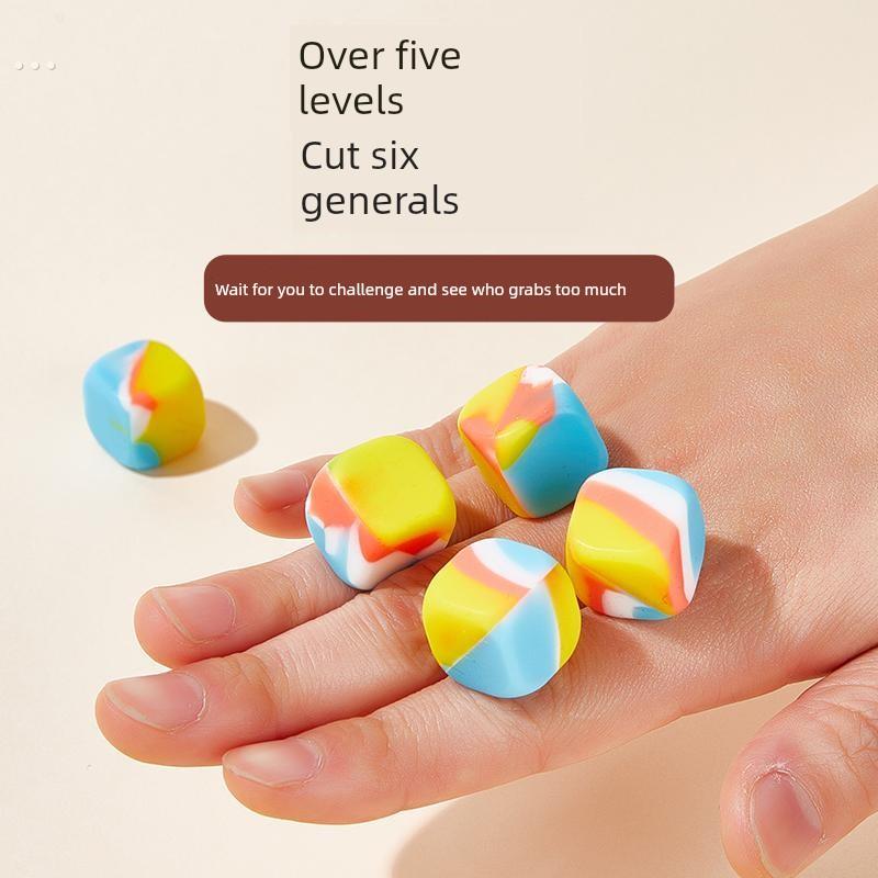 抓石头玩具儿童怀旧80后抓石头五种色彩丰富的传统乐趣传统游戏硅