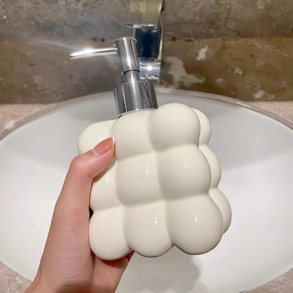 创意陶瓷卫生间乳液分装瓶子高颜值酒店家用洗手液高级按压空瓶