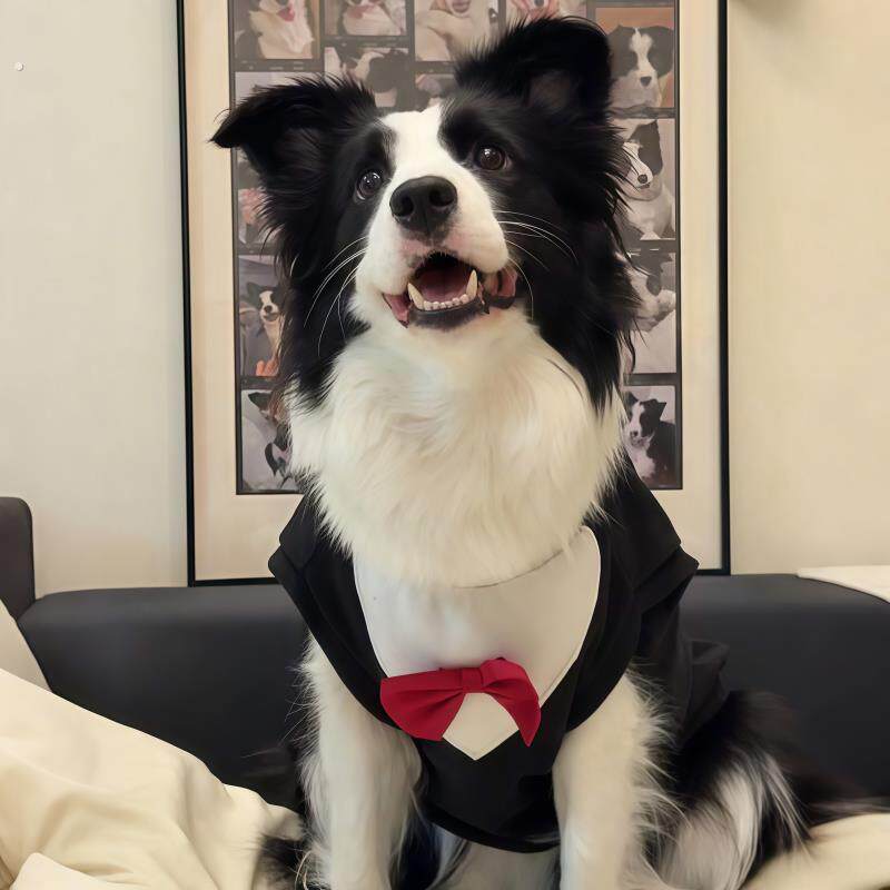 狗狗西装婚礼喜庆领结礼服大型犬边牧猫咪西服宠物订结婚衣服装饰