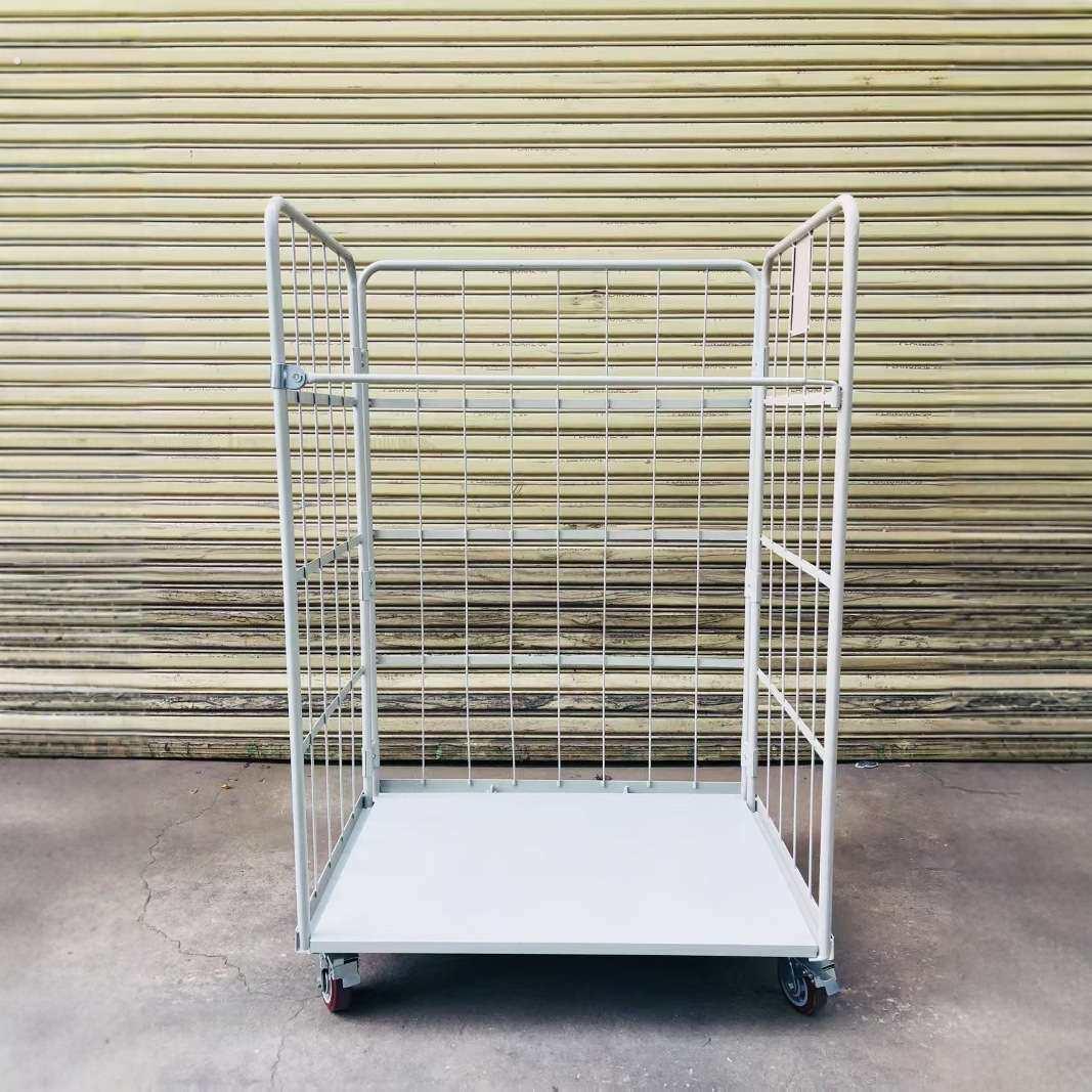 加厚碳钢仓储折叠物流笼车快递电商库房仓库理货搬运周转物流台车