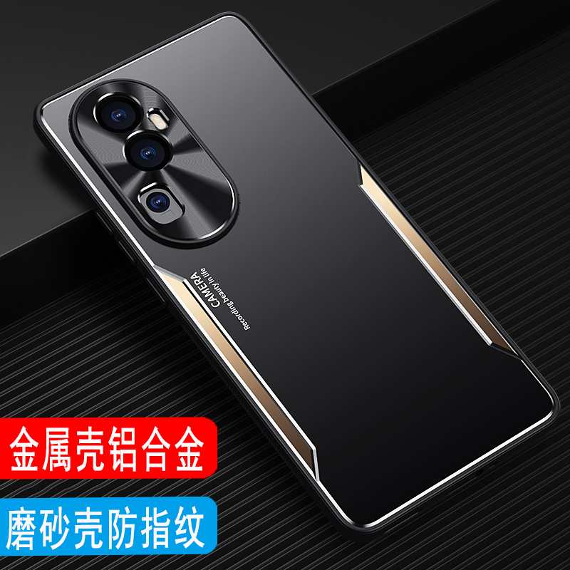 适用于OPPO Reno10手机壳金属男士款磨砂壳外壳Reno10Pro金属壳保护套Reno10Pro+全包镜头铝合金后壳硅胶壳