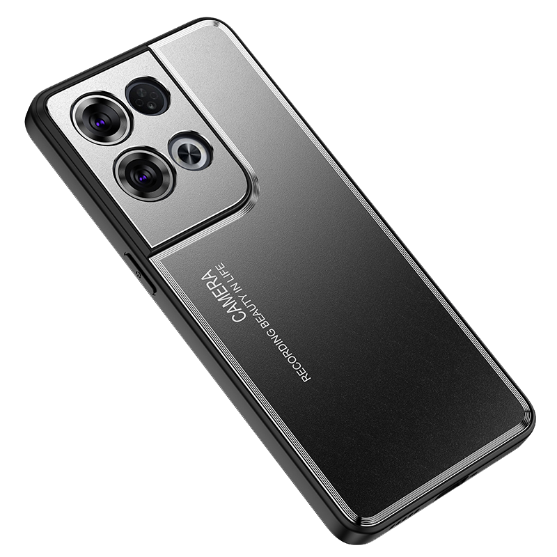 适用于OPPO Reno8手机壳金属磨砂外壳Reno8Pro男士高档铝合金后壳Reno8Pro+保护套镜头全包壳软硅胶壳