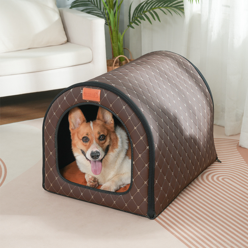 狗窝冬季保暖防风封闭式狗屋冬天流浪狗房子大型拉布拉多窝猫窝