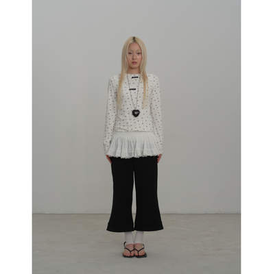 碎花波点真两件叠穿T恤