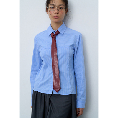 Rebornique复古学院风酒红色领带