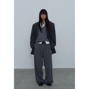 裤 Rebornique 高级感简约西装 精仿直筒裤 女 清新条纹休闲裤