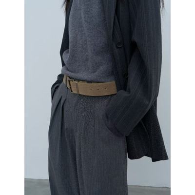 韩系轻奢感麂皮皮带牛皮腰带