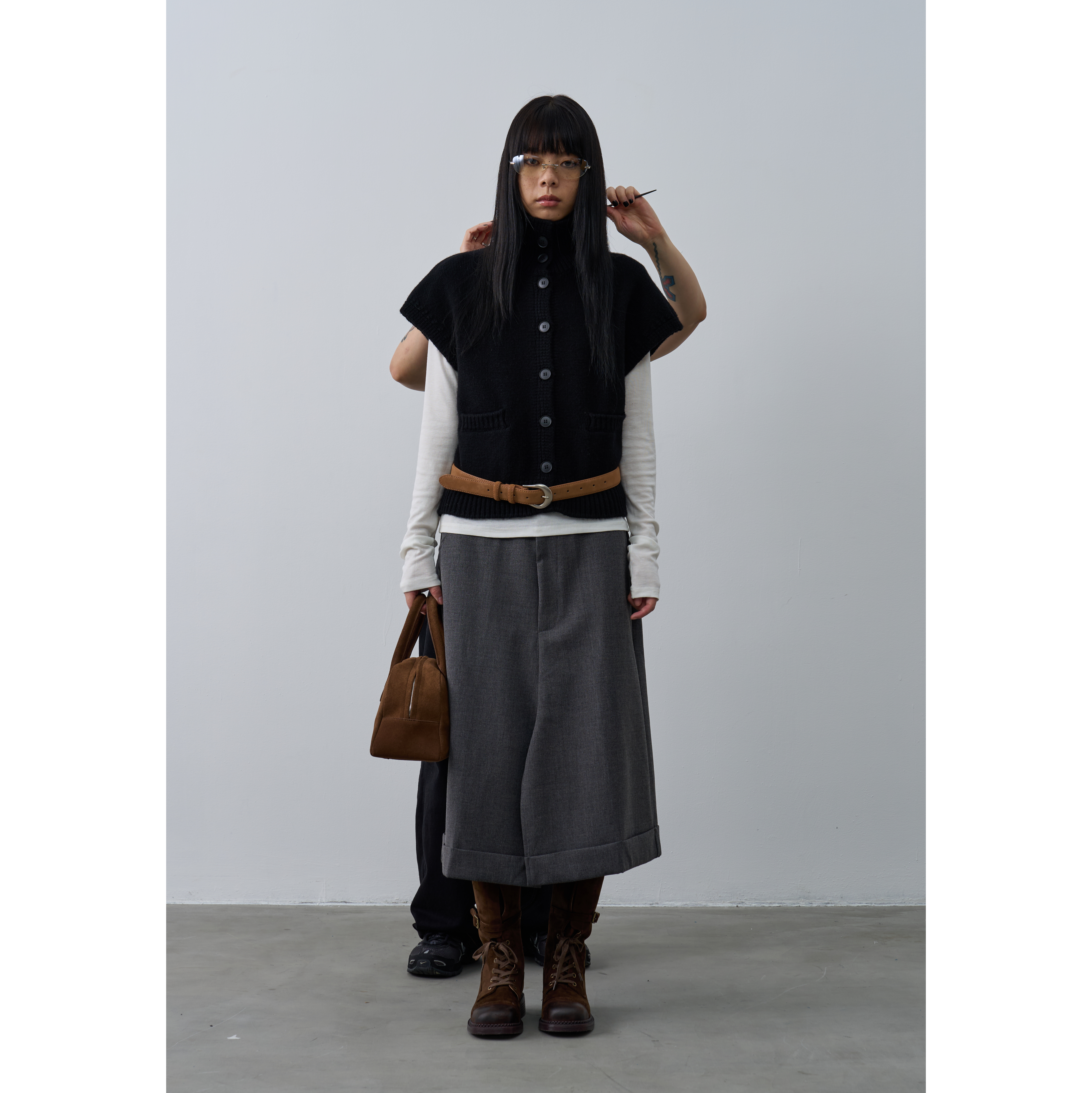 百搭羊毛叠穿针织背心