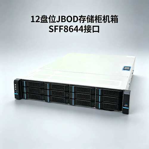 勤诚RM23812 2U机架式12盘位JBOD存储扩展柜 兼容SFF8644高速接口