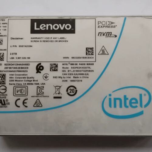 2T NVME U2 SSS7A233364 SSDPE2KX020T8L SSD P4510 2.5议价