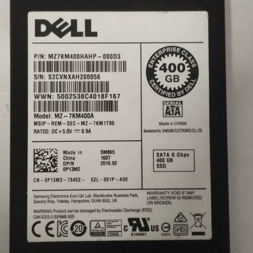 400G SATA 0P13M2 MZ7KM400HA0D3 服务器SSD提供测报SM865议价