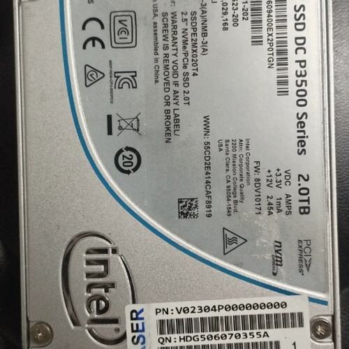 P3500 2T NVME V02304P SSDPE2MX020T4 服务器SSD 提供测报议价