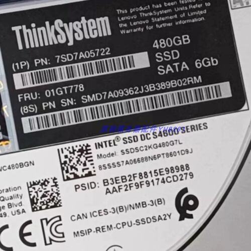 7SD7A05722 01GT778 960G S4600 SATA 2.5 SSD固态硬盘议价