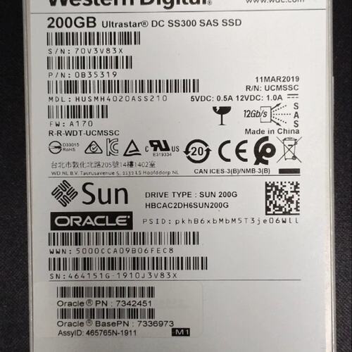 S300 200G 12GSAS HBCAC2DH6SUN200G SUN 服务器SSD 提供测报议价
