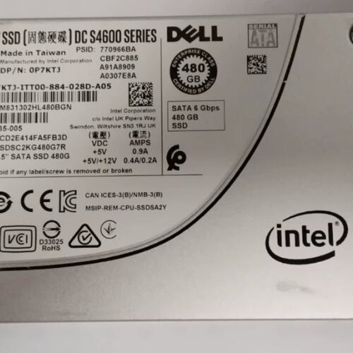 480G SATA 0P7KTJ SSDSC2KG480G7R 服务器固态SSD S4600 2.5议价