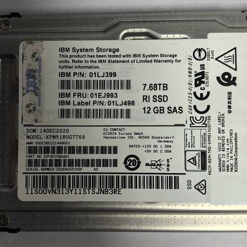 7.68T SAS 01LJ399 01EJ993 KPM5IRUG7T68 服务器SSD 2.5 512议价