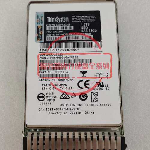 03GX686 4XB7A80341 固态硬盘 1.6TB SAS SSD 12Gb 2.5寸议价
