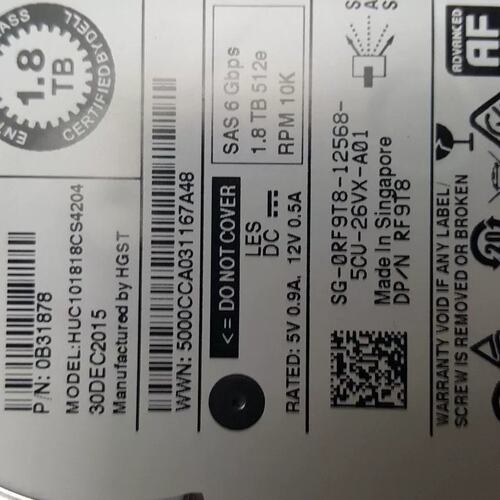 适用 /SAS RF8T8 1.8T 2.5寸 10K服务器硬盘HUC1018CS4议价