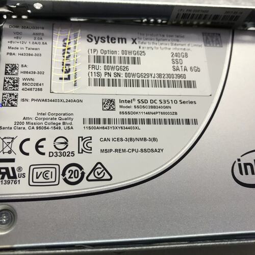 包 00WG625 00WG626 240GB 2.5 SSDSATA X3650M5/3850X6硬盘议价